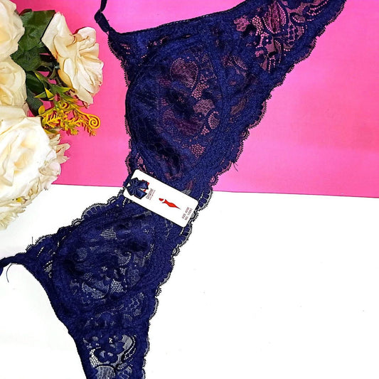 Stunning deep lace bra, elegantly crafted with floral patterns